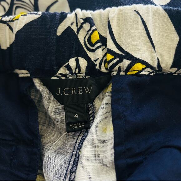 J. Crew Seaside Pant in Tropical Frond Linen-Blend Sz. 4 NWT - Picture 6 of 7